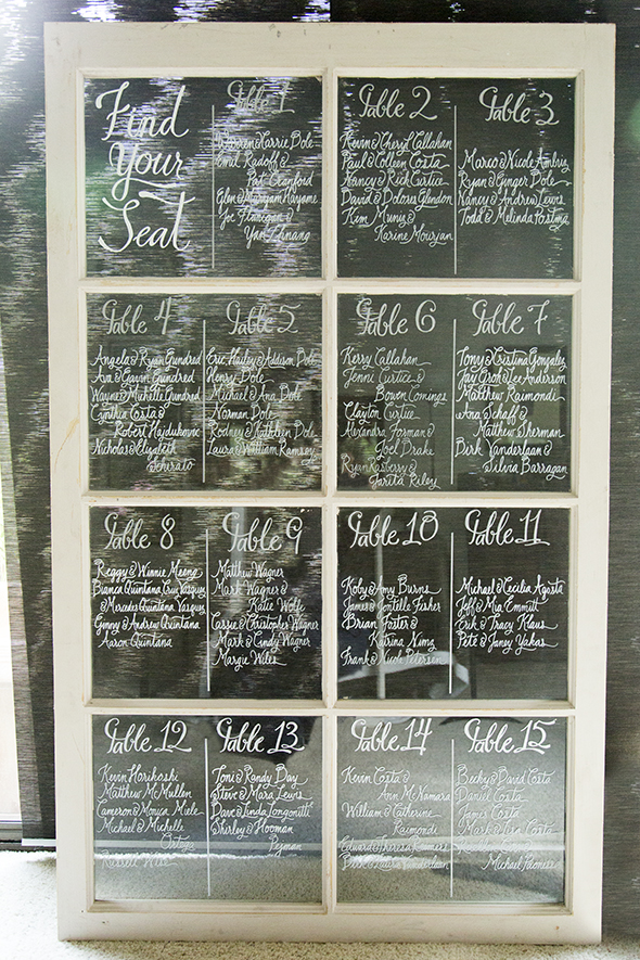 Window Wedding Seating Chart