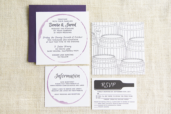 Winery wedding invitation