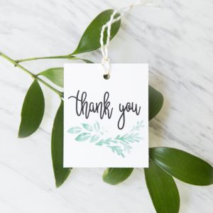 watercolor greenery favor tags