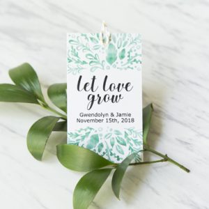 watercolor greenery favor tags