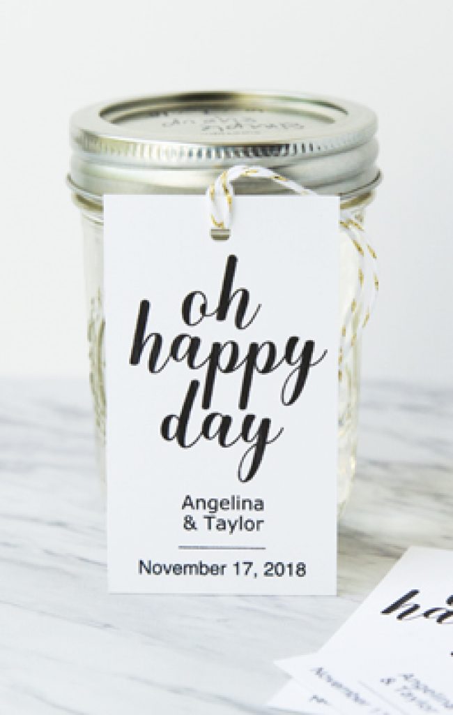 oh happy day favor tags